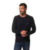 Pull col V marine pour homme hublot