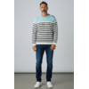 Pull hublot marine/pool/blanc