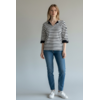 T shirt manche trois quarts marine/blanc femme hublot