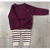 Ensemble marin bébé pull en côte perlée pantalon rayé en côte MIDOU