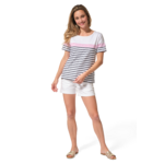 marinière blanc marine rose femme
