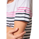 marinière blanc marine rose femme