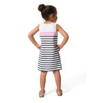 robe rayé blanc marine rose fille