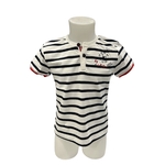 marinière col boutonné blanc marine garçon