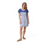 robe blanc bleu rayé pour femme