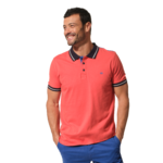 polo orange imprimé dans le dos pour homme