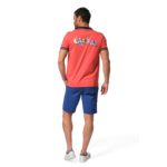 polo orange imprimé dans le dos pour homme