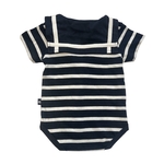 body rayé marine blanc bébé