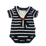 body rayé marine blanc bébé