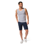 débardeur rayé blanc marine homme