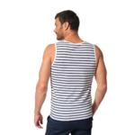 débardeur rayé blanc marine homme