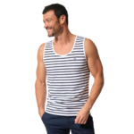 débardeur rayé blanc marine homme