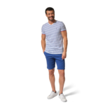 marinière blanc et bleu col v pour homme