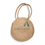 sac en paille rond vert