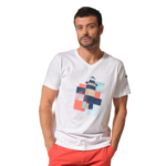 tee-shirt blanc avec imprimé pour homme