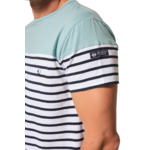 tee-shirt rayé blanc marine vert homme