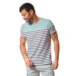 tee-shirt rayé blanc marine vert homme