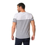 tee-shirt rayé blanc marine pour homme