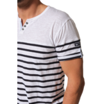 tee-shirt rayé blanc marine pour homme