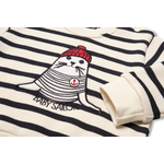 pull rayé ecru marine enfant