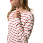 marinière manche longue ecru rose pour femme