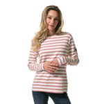 marinière manche longue ecru rose pour femme