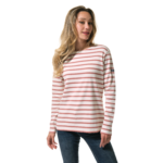 marinière manche longue ecru rose pour femme