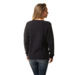 pull col v marine pour femme