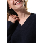 pull col v marine pour femme