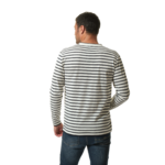 tee-shirt manche longue ecru marine pour homme
