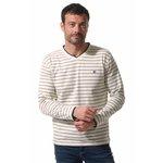 tee-shirt manche longue ecru marine pour homme