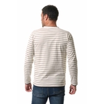 tee-shirt manche longue ecru marine pour homme