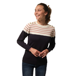 pull ecru rose marine pour femme hublot