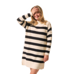 Robe pull rayé ecru marine pour femme hublot
