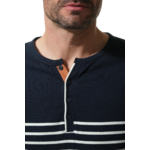 tee-shirt manche longue rayé marine beige pour homme hublot