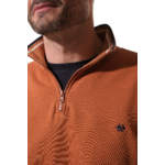 pull vol zippé en marron pour homme hublot