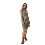 Robe rayé kaki et ecru femme hublot
