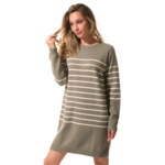 Robe rayé kaki et ecru femme hublot