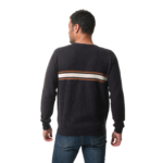 Pull Marine-Ecru-Marron homme hublot