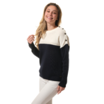 Pull Ecru-Marine pour femme hublot