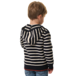 Gilet rayé à zip Marine-ecru enfant hublot
