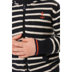 Gilet rayé à zip Marine-ecru enfant hublot