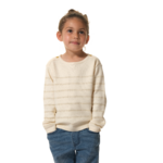 Pull rayé écume et doré fille hublot