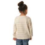 Pull rayé écume et doré fille hublot