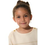 Pull rayé écume et doré fille hublot