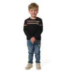 Pull Enfant Marine-Blanc-Marron hublot