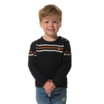 Pull Enfant Marine-Blanc-Marron hublot