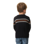 Pull Enfant Marine-Blanc-Marron hublot