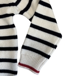 Gilet rayé pour enfant marine écru rouge Hublot
