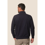 Pull col à zip Marine pour homme hublot